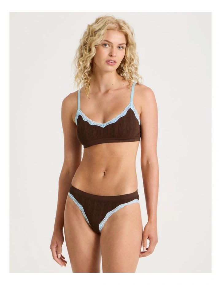 Lola Seamless Pointelle Bikini in Brown image 1