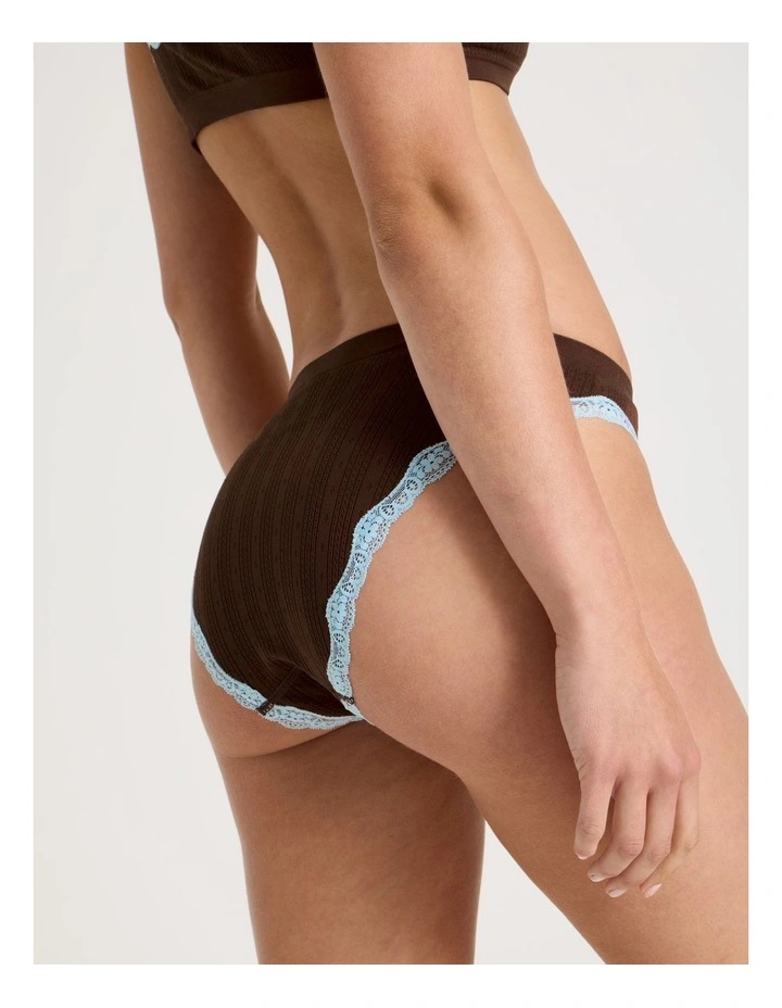 Lola Seamless Pointelle Bikini in Brown image 2