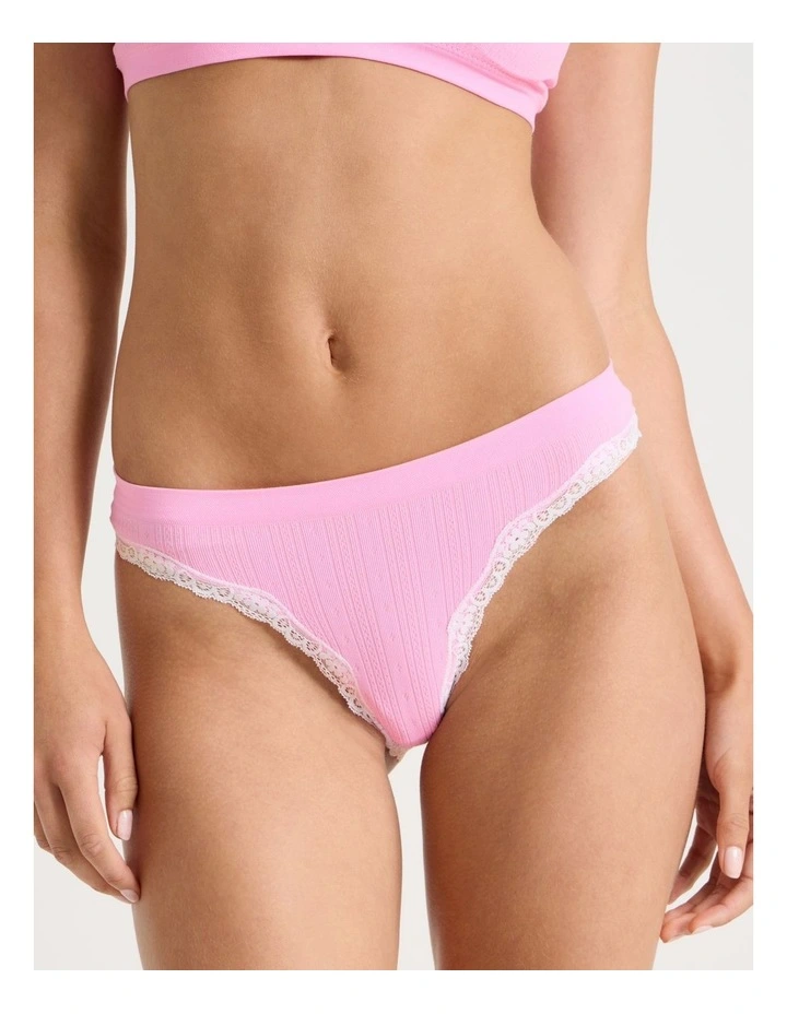 Lola Seamless Pointelle Bikini in Pink image 3