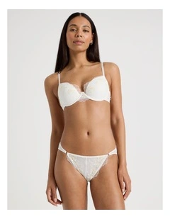 Embroidery Dainty Tanga in White