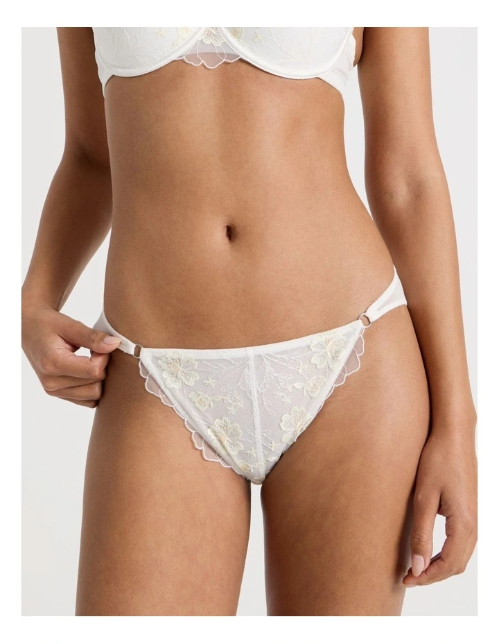 Embroidery Dainty Tanga in White image 2