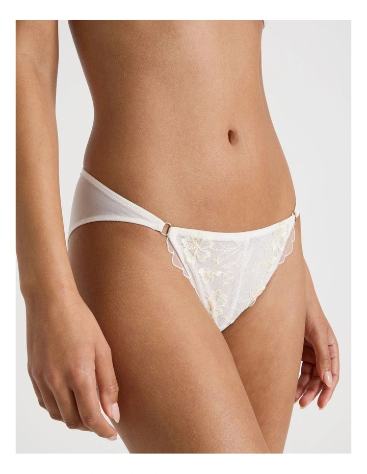 Embroidery Dainty Tanga in White image 5
