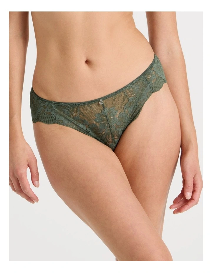 Lace Underwear Bikini in Olive image 3