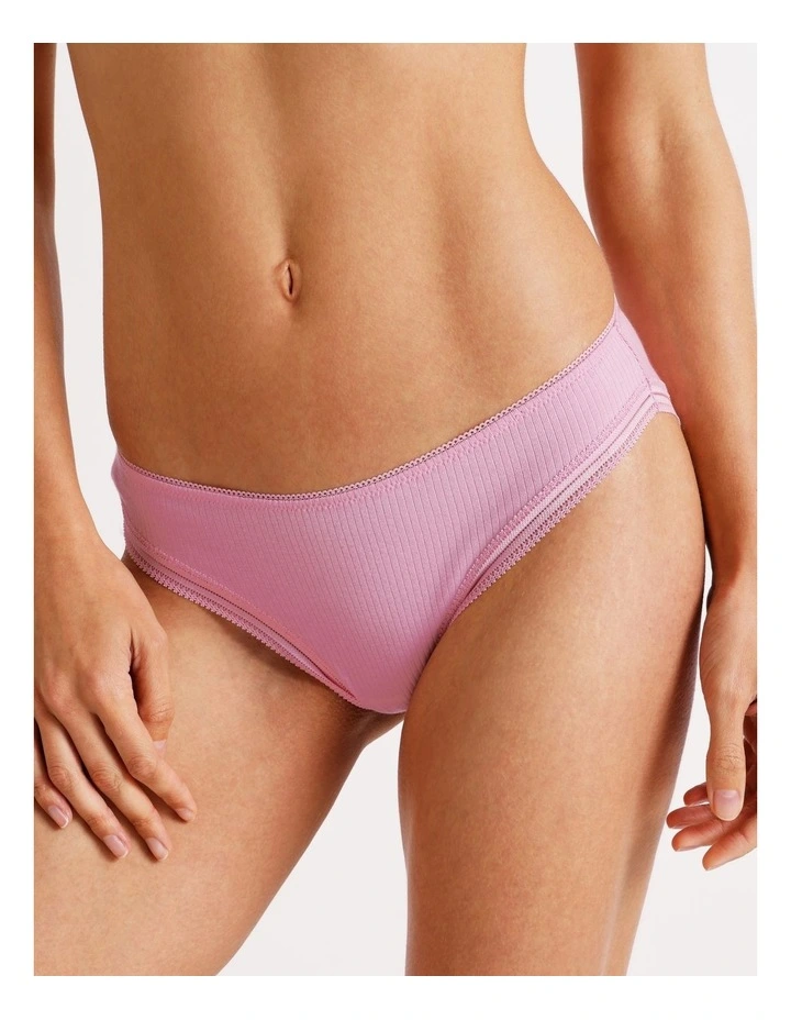 Lola Cotton Rib Hipster in Pink image 4