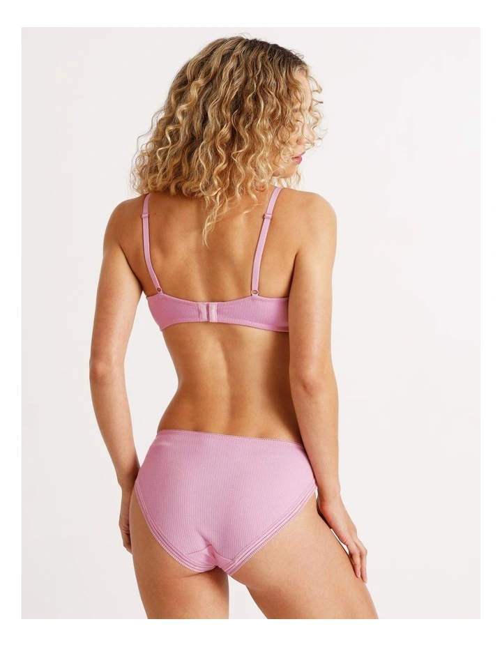 Lola Cotton Rib Hipster in Pink image 6