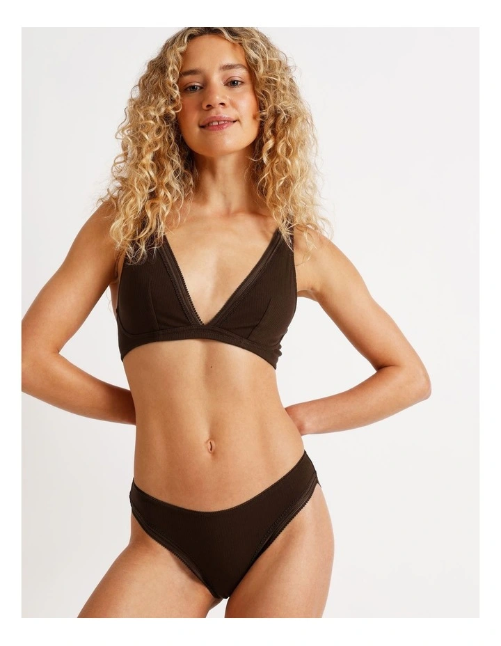 Lola Cotton Rib Hipster in Chocolate image 4