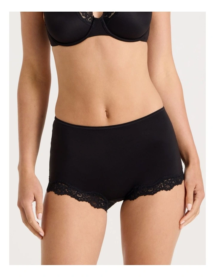 Cheeky Lace Boyshort in Black image 2