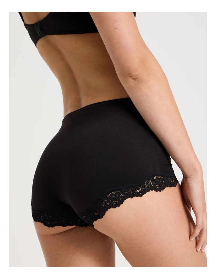 Cheeky Lace Boyshort in Black image 4
