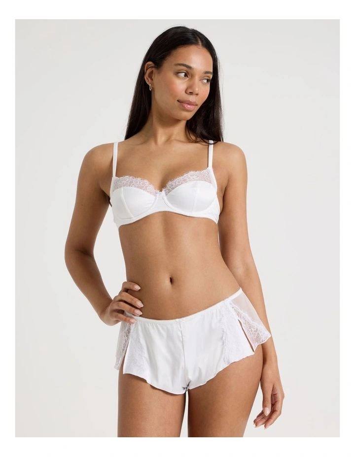 The Vow Satin & Lace Short in White image 1