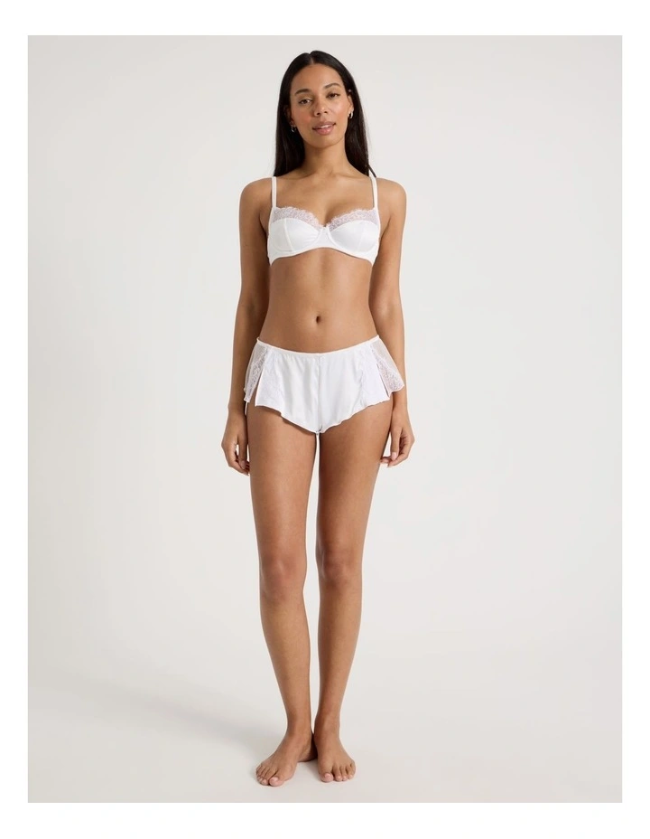 The Vow Satin & Lace Short in White image 2
