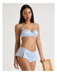 The Vow Satin & Lace Short in Blue