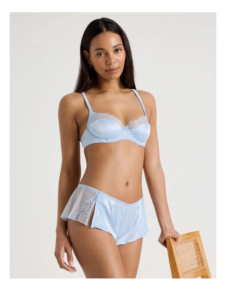 The Vow Satin & Lace Short in Blue image 1