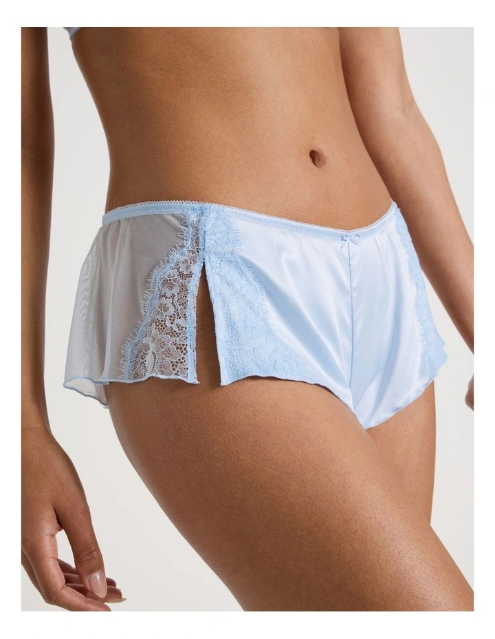 The Vow Satin & Lace Short in Blue image 2