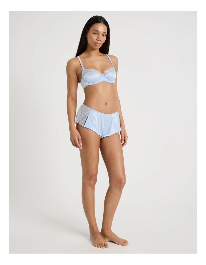 The Vow Satin & Lace Short in Blue image 3