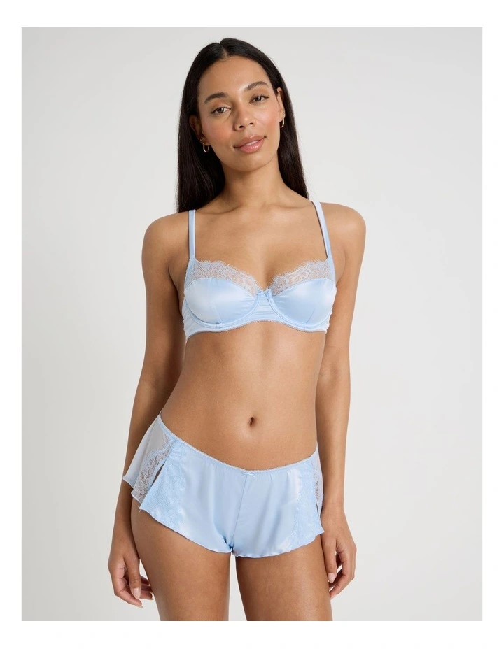 The Vow Satin & Lace Short in Blue image 4