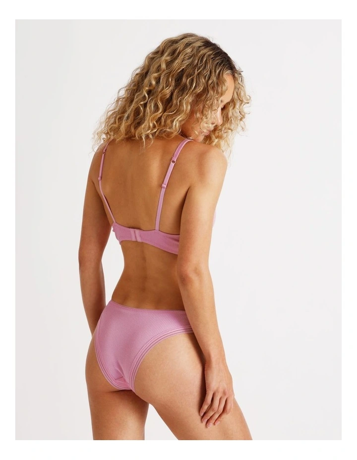 Lola Cotton Rib Brazilian in Pink image 4