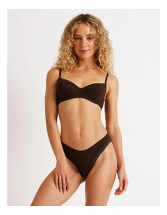 Lola Cotton Rib Brazilian in Chocolate