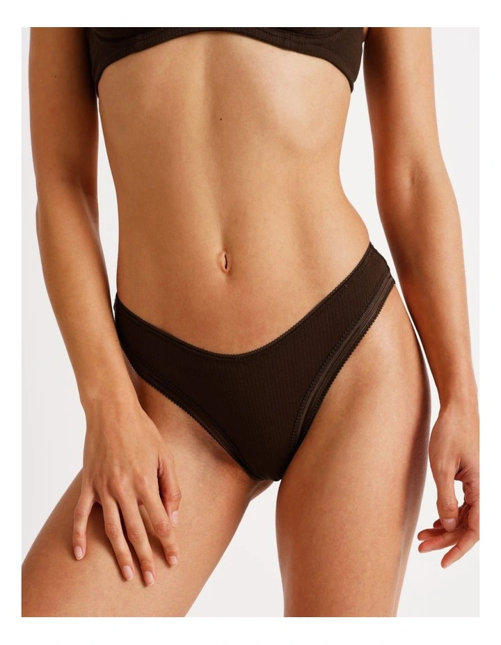 Lola Cotton Rib Brazilian in Chocolate image 2