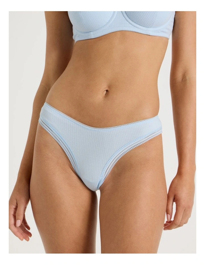 Lola Cotton Rib Brazilian in Blue image 3