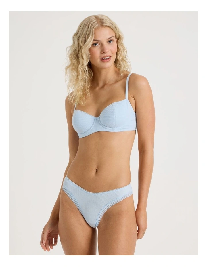 Lola Cotton Rib Brazilian in Blue image 4