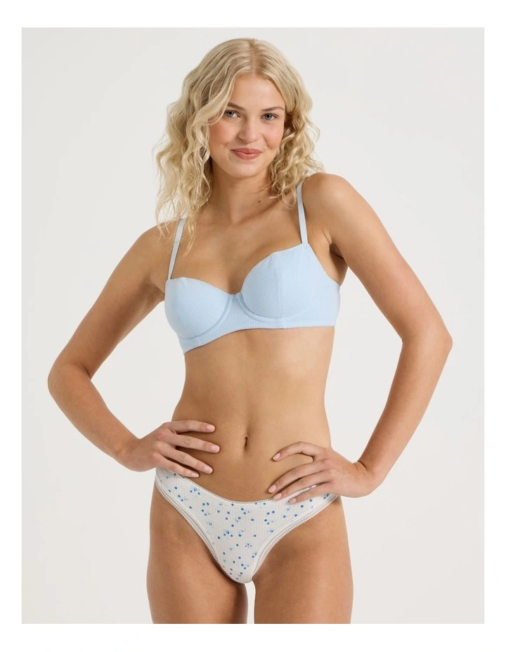 Lola Cotton Rib Brazilian in White image 2