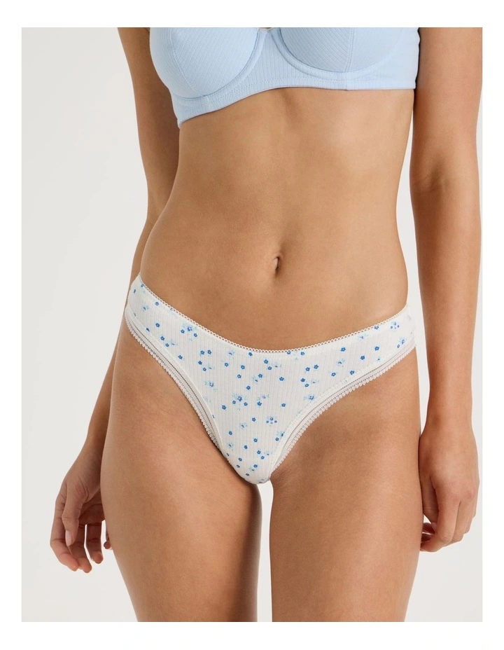 Lola Cotton Rib Brazilian in White image 3