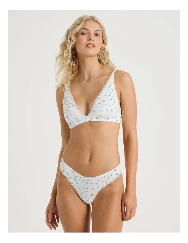 Lola Cotton Rib Brazilian in White image 5