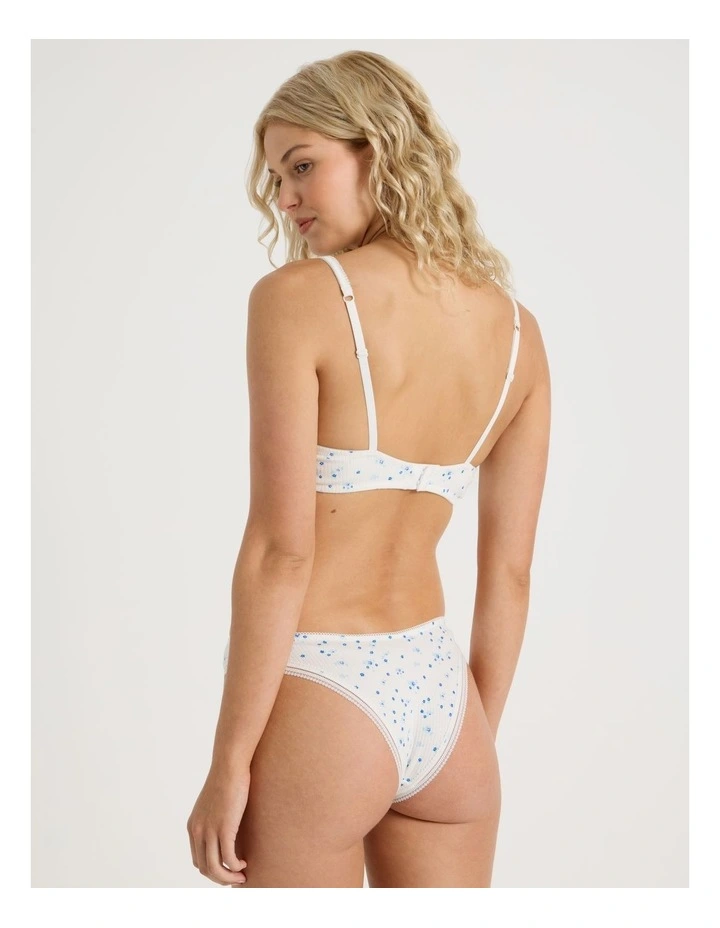 Lola Cotton Rib Brazilian in White image 6