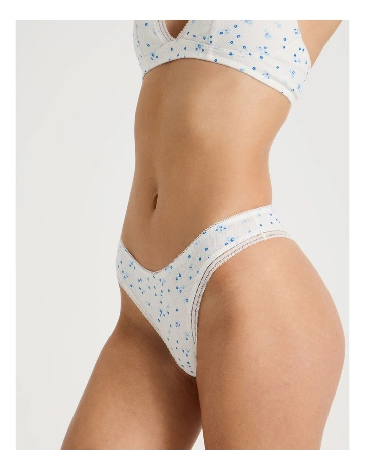 Lola Cotton Rib Brazilian in White image 7