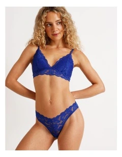Lola Broderie Lace V Cut Brazilian in Blue