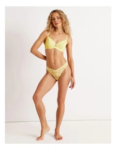 Lola Broderie Lace V Cut Brazilian in Yellow