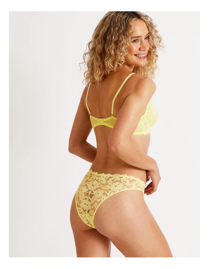 Lola Broderie Lace V Cut Brazilian in Yellow image 5
