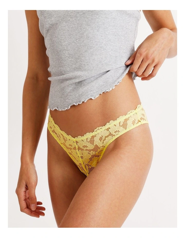 Lola Broderie Lace V Cut Brazilian in Yellow image 7