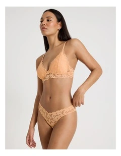 Lola Broderie Lace V Cut Brazilian in Apricot