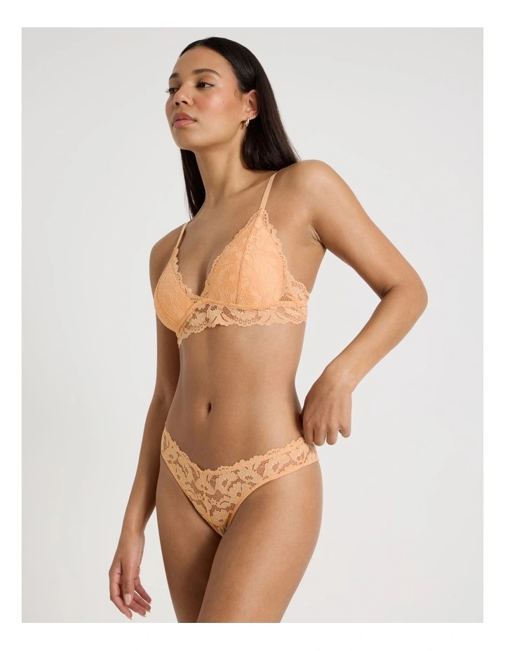 Lola Broderie Lace V Cut Brazilian in Apricot image 1