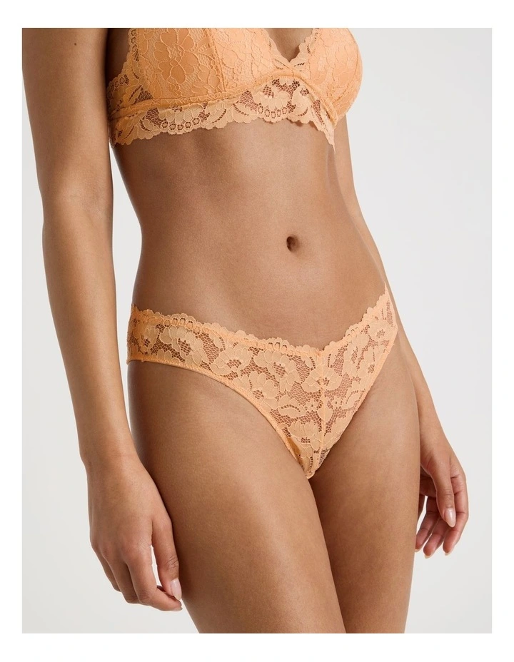 Lola Broderie Lace V Cut Brazilian in Apricot image 2