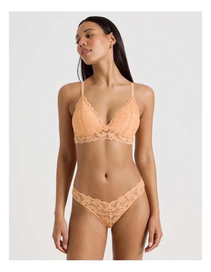 Lola Broderie Lace V Cut Brazilian in Apricot image 3