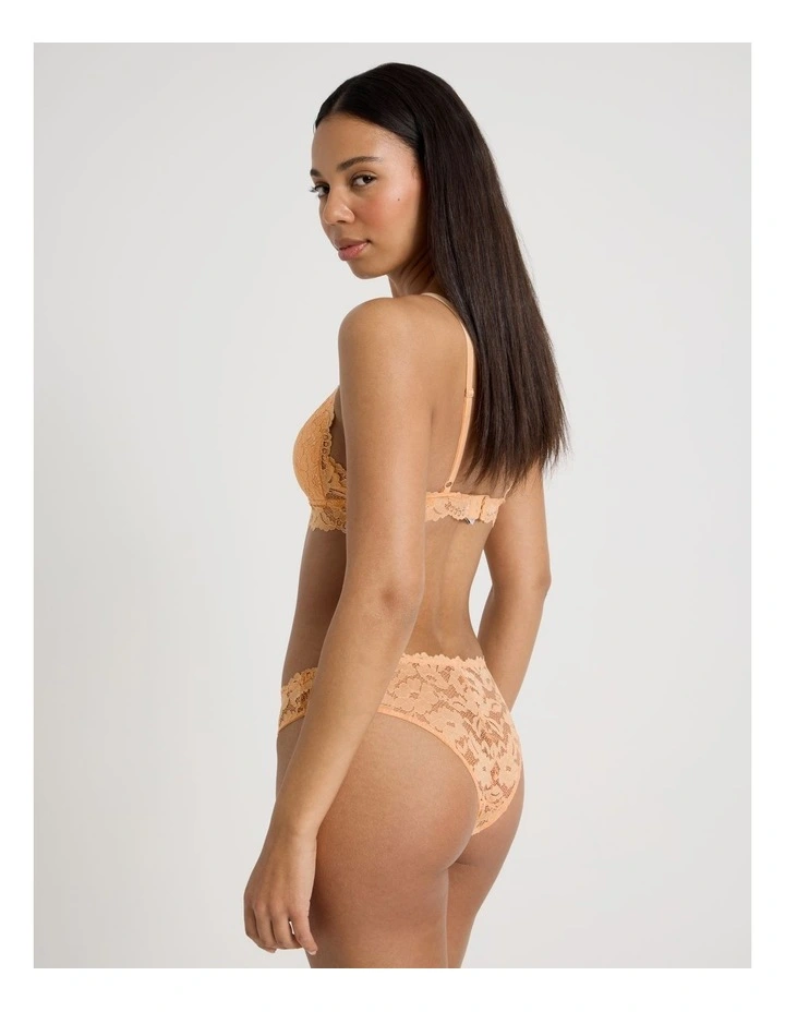 Lola Broderie Lace V Cut Brazilian in Apricot image 4