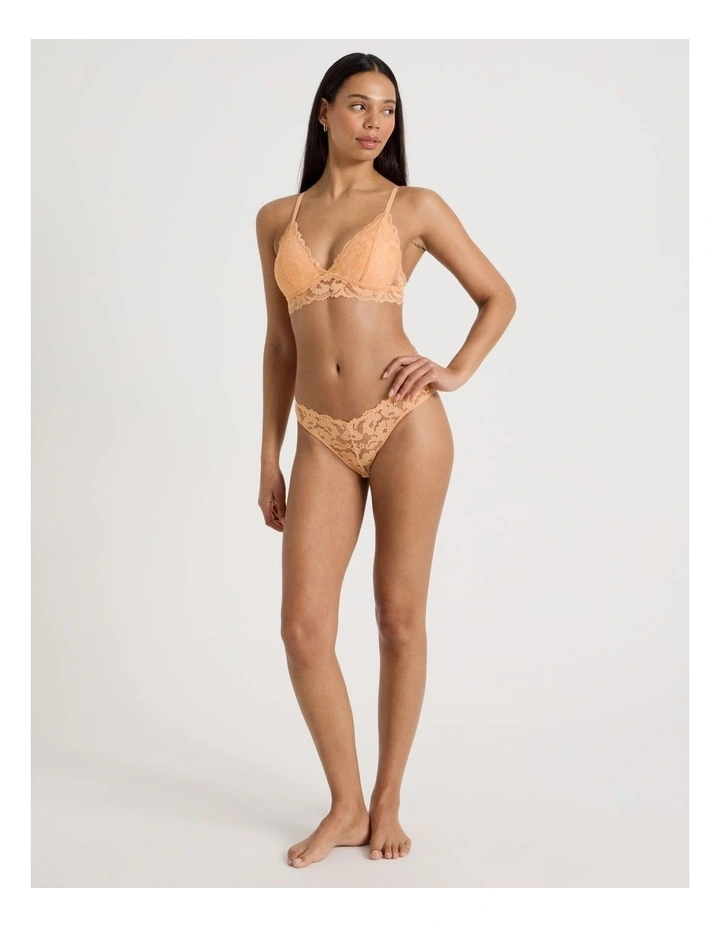 Lola Broderie Lace V Cut Brazilian in Apricot image 5