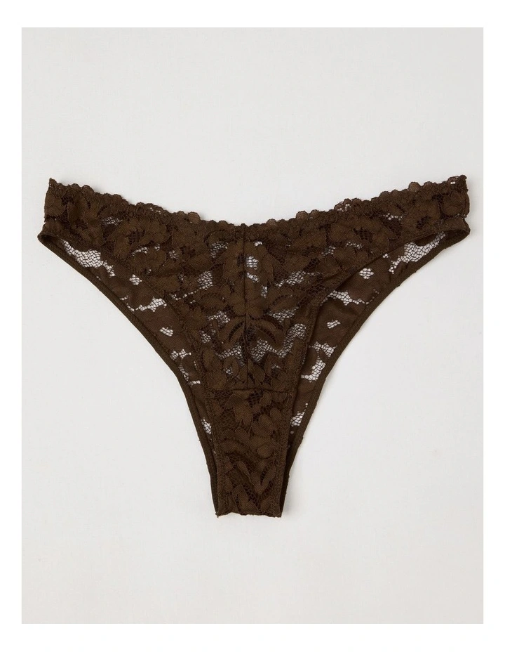 Lola Broderie Lace V Cut Brazilian in Chocolate image 1