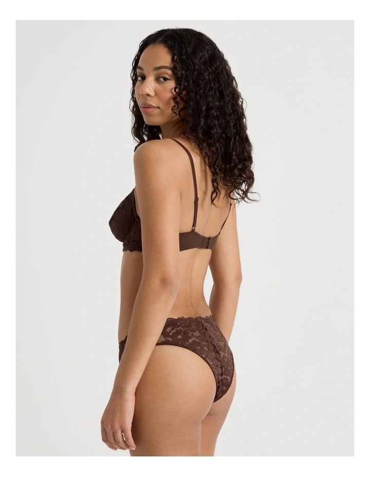 Lola Broderie Lace V Cut Brazilian in Chocolate image 4