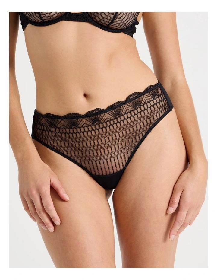Embroidery High Waist Brazilian in Black image 2