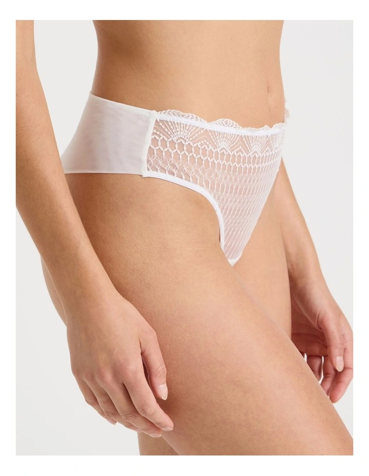 Embroidery High Waist Brazilian in White image 3