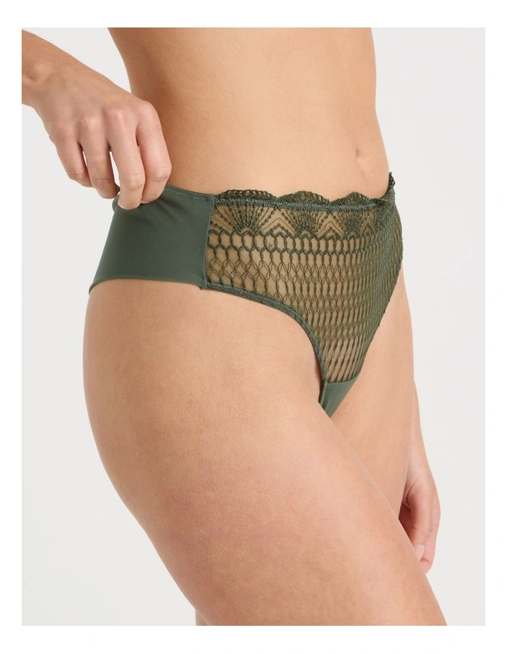 Embroidery High Waist Brazilian in Green image 3
