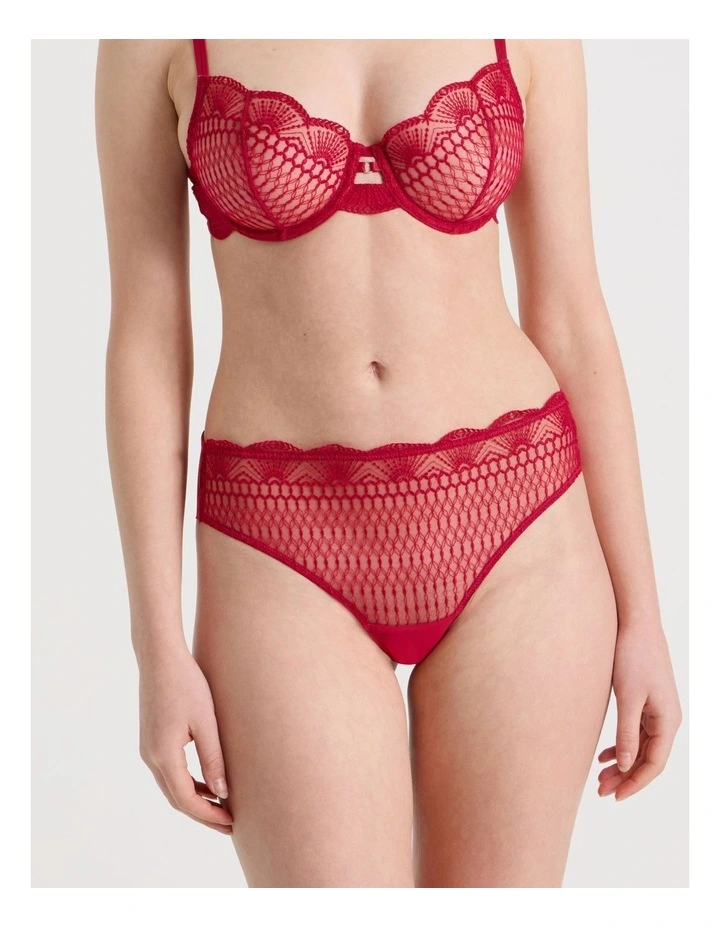 Embroidery High Waist Brazilian in Red image 2