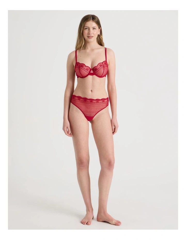 Embroidery High Waist Brazilian in Red image 3