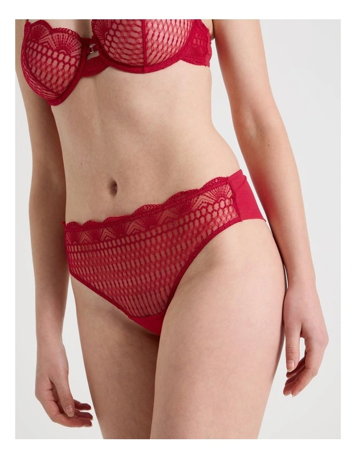 Embroidery High Waist Brazilian in Red image 5