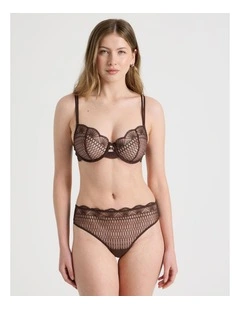 Embroidery High Waist Brazilian in Black