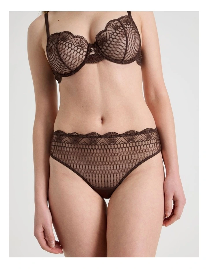 Embroidery High Waist Brazilian in Black image 2