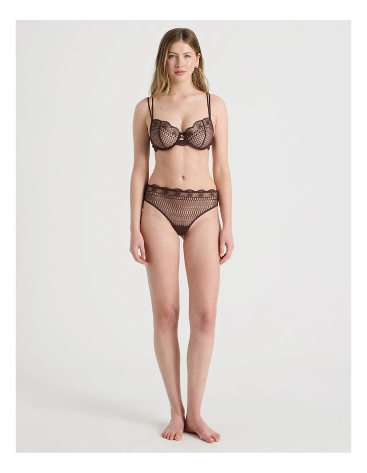 Embroidery High Waist Brazilian in Black image 3